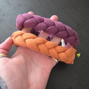 NEW Kate Quinn Purple and Orange Braided Kids Headbands Size Small